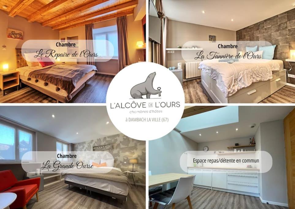 Le Repaire De L'Ours - L'Alcove De L'Ours - Chambre Cosy 2 Pers Dambach la Ville Bagian luar foto